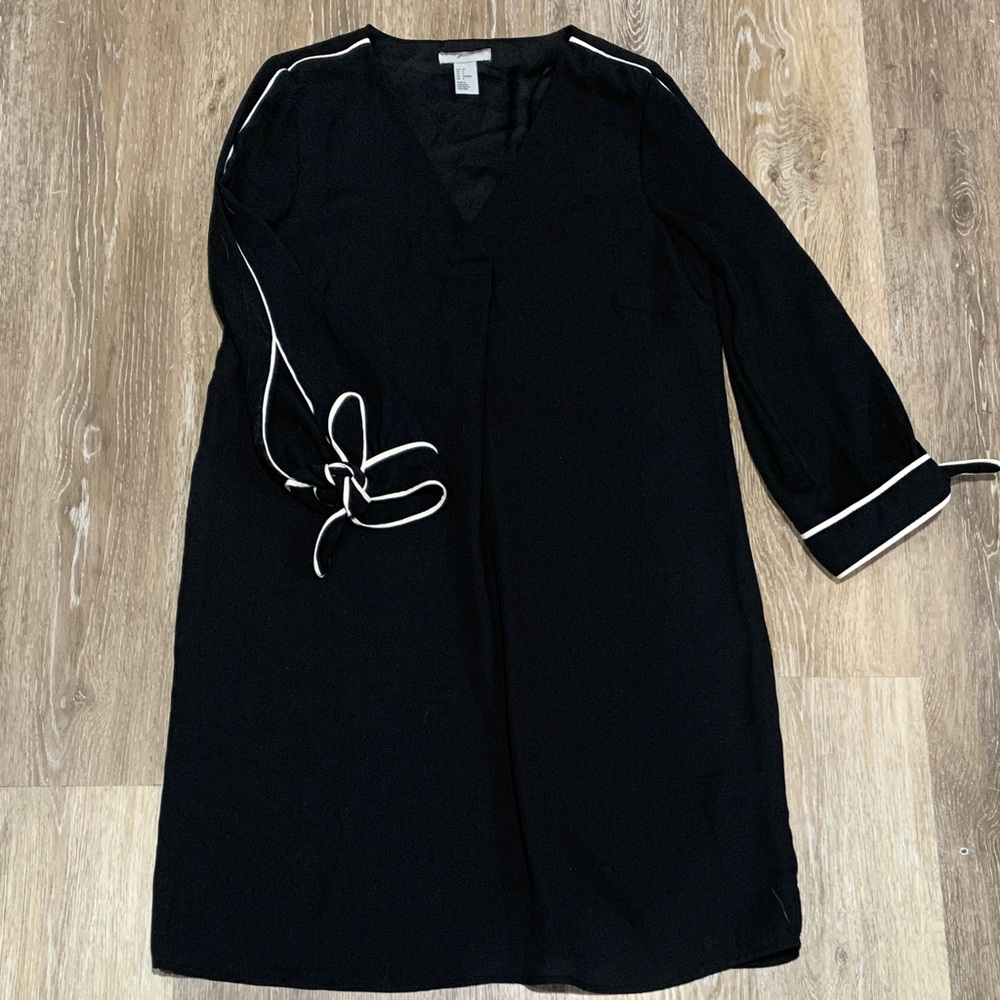 H&M Black Dress with White Accents